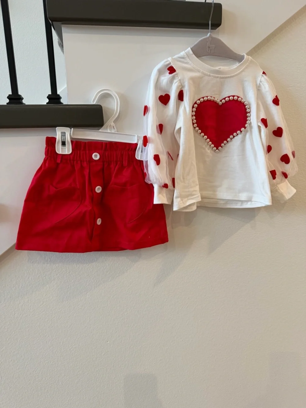 2T Red Heart Top & Skirt Set